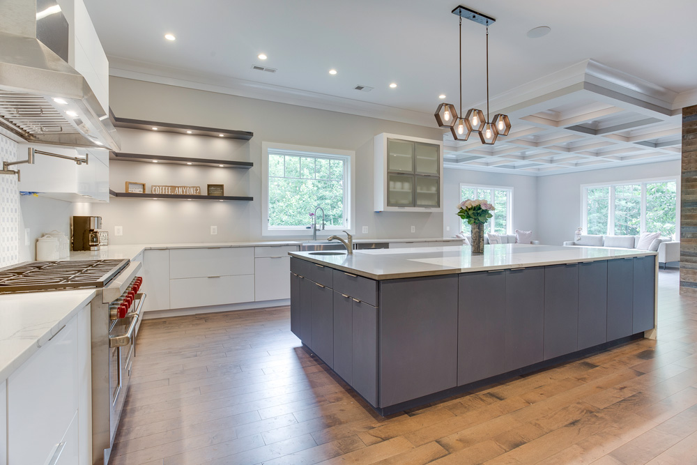 Modern kitchen, two-tone blue and white – Adelphi Kitchens & Cabinetry